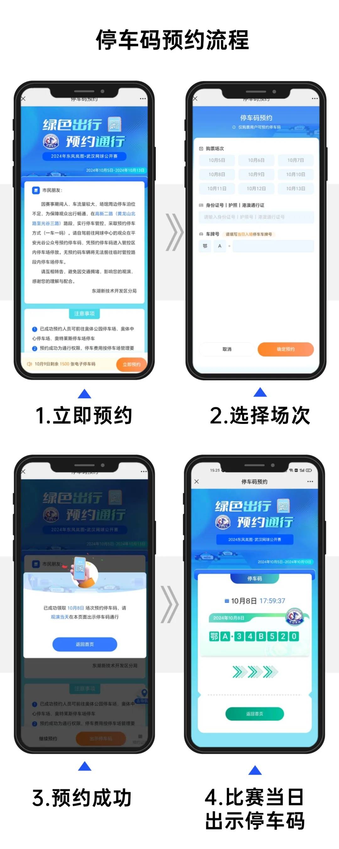 武网：周边5个大型停车场对外开放，临近停车须提前扫码预约
