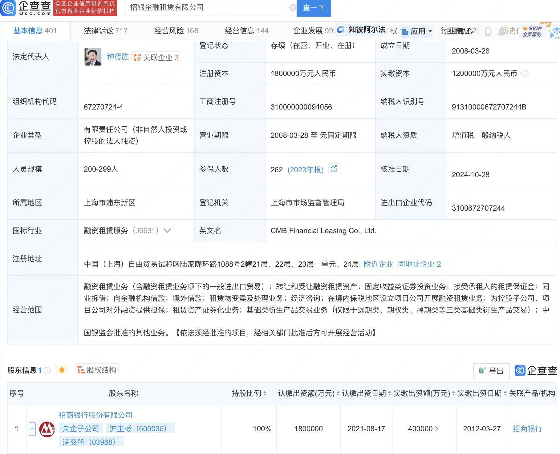 招银金融租赁大动作！注册资本猛增50%，达180亿人民币