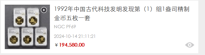 中国古代科技发明发现金银币最新行情价值分析